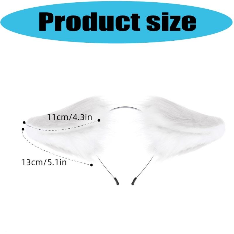Realistic Cats Ear Hairband Plush Headband Design Costume Headwear For Women Girls Cosplays Event Themed Parties