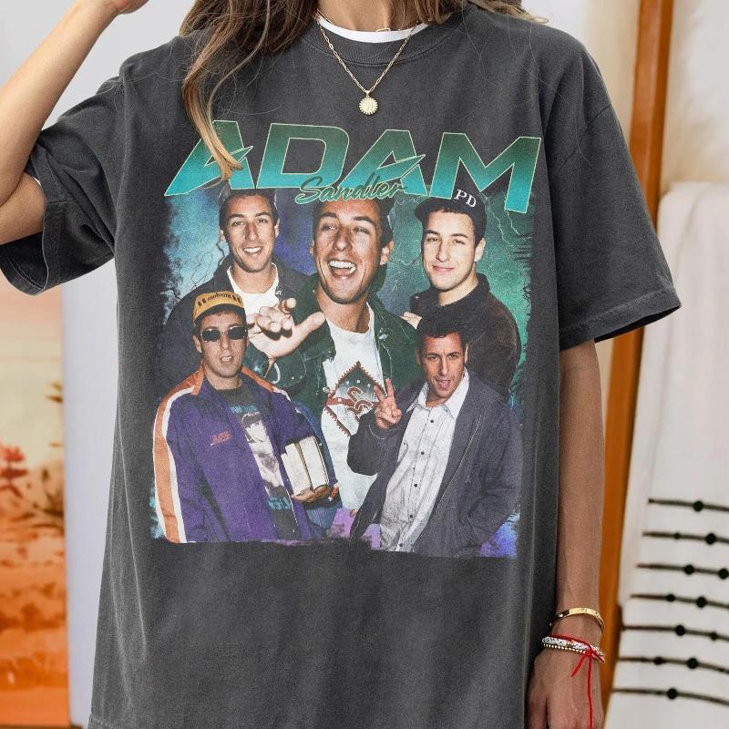 Adam Sandler Tshirt Retro Comedy Movie Pattern Tshirt for Womens Summer New Retro Unisex YK Casual Cotton Tshirt