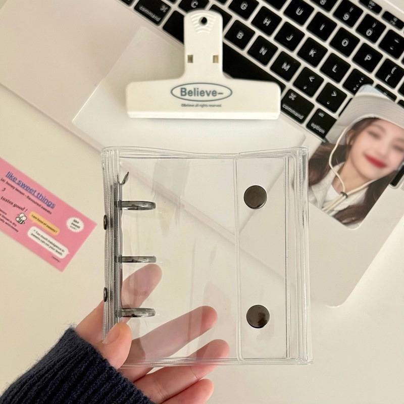 3-Zoll Transparenter Foto-Karten-Ordner Kpop Mini-Fotoalbum Idol-Fotokartenhalter Loseblatt-Idol-Kartenhülle Buch