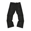 Trendy Wijde Jeans, Gewassen, Slijtageplekken, Patchwork, Unisex Stijl