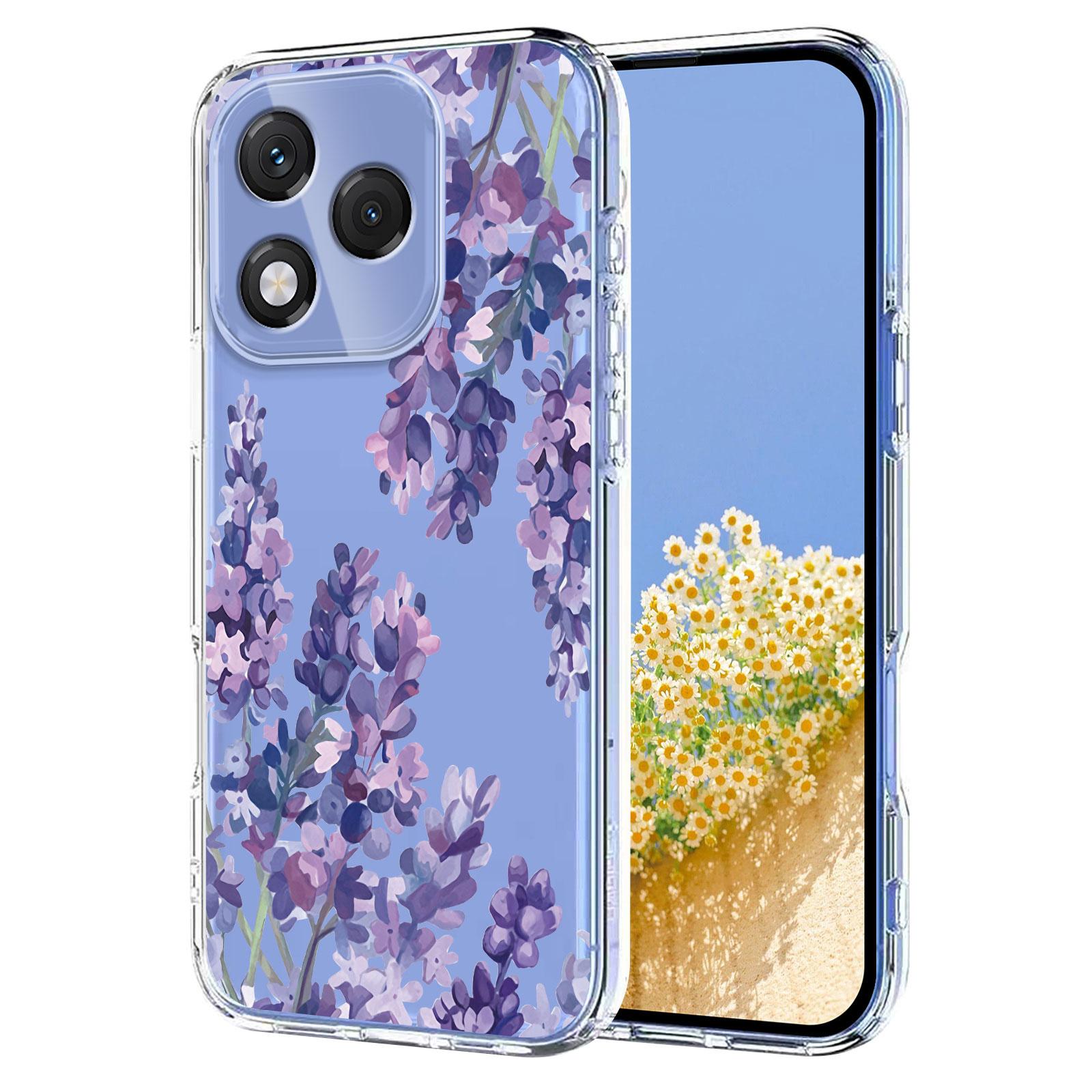 

For Honor 400 Lite 5G Case Butterfly Floral Pattern Printing TPU Phone Back Cover Wisteria