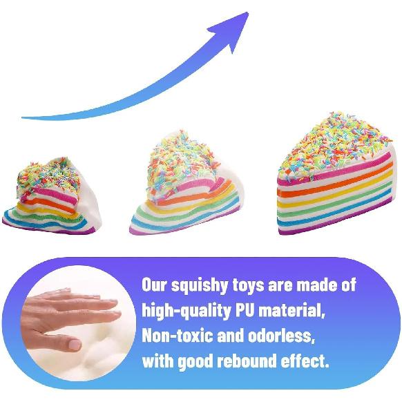 

Anboor 5.8 Inches Squishies Cake Rainbow Jumbo Slow Rising Kawaii Scented Cheese Squishies Valentines Day Stress Relief Kid s Toys Rainbow Cake