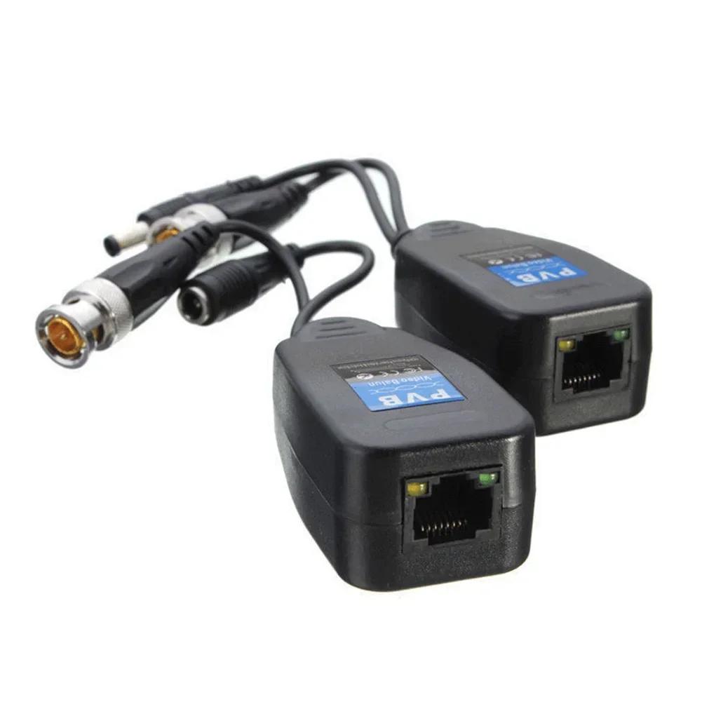 1 Pairs CCTV Coax BNC Video Power Balun Transceiver to CAT5e 6 RJ45 Connector HJ55