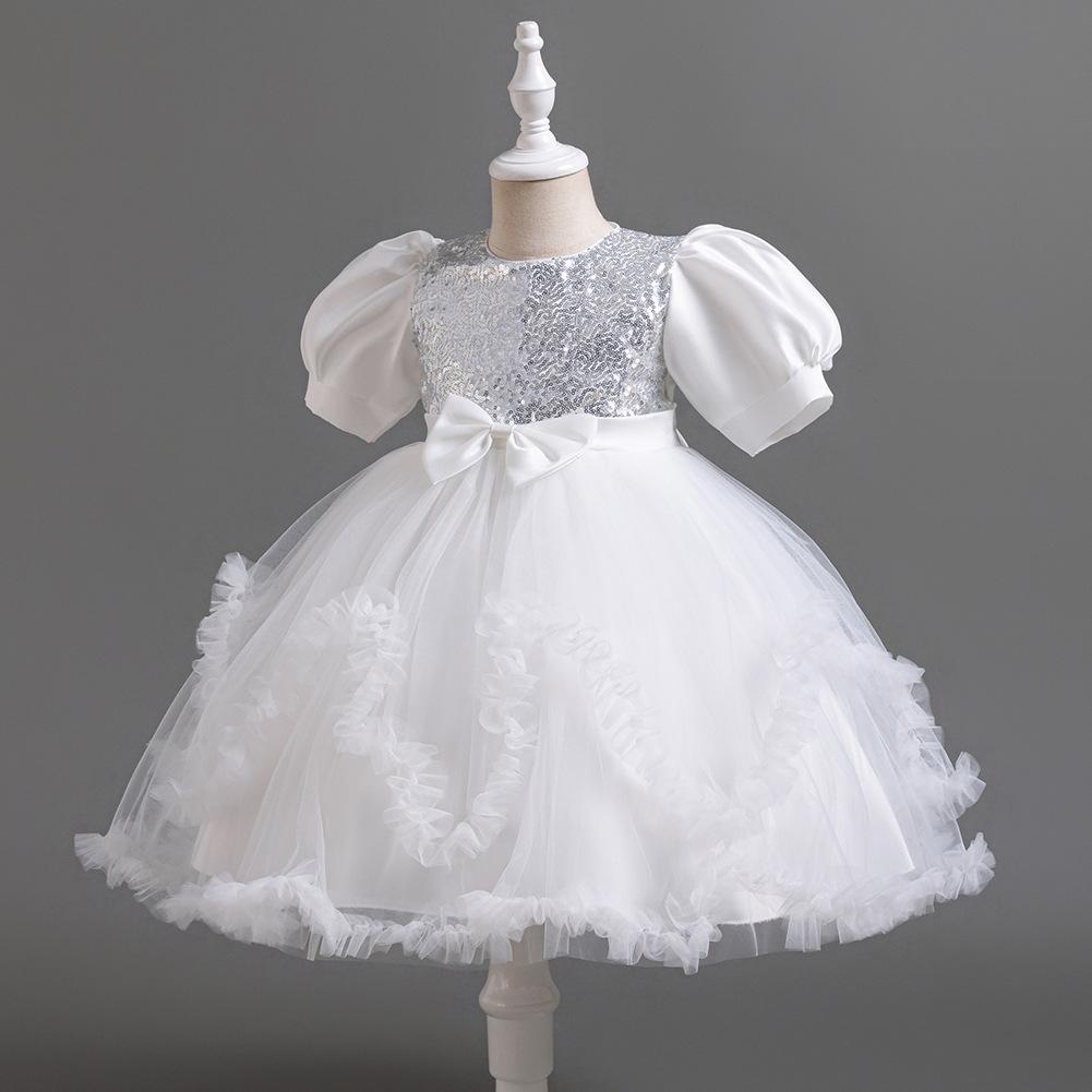 Rochii de Prințesă pentru Fete Fuste Fundă Paiete Rochii Pufose din Plasă Rochii Gazdă Performanță la Pian Rochii de Crăciun 931 Rochii Rochia Preferată a Fetiței