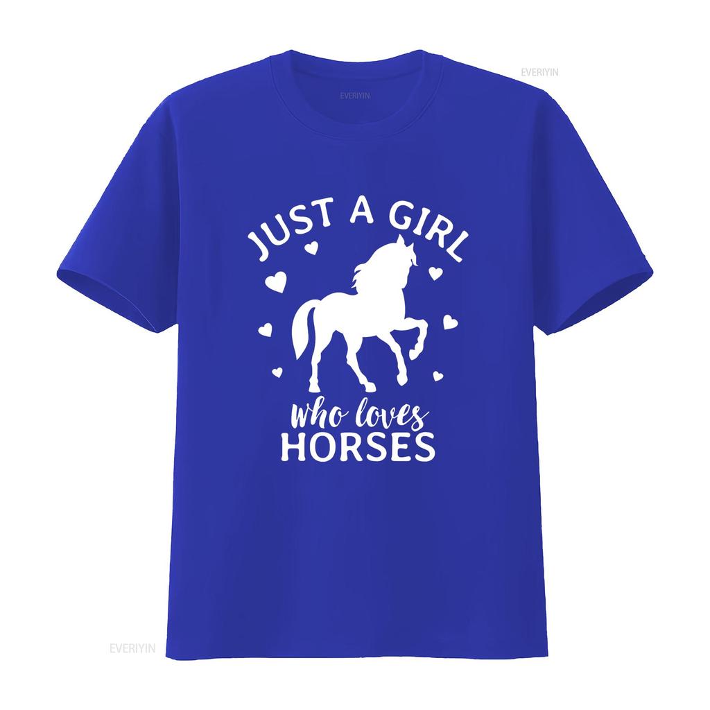 Just A Girl Who Loves Horses Cowgirl Horse Riding T Shirt vintage Washed homme graphic Casual Stylish Versatile streetwear Soft