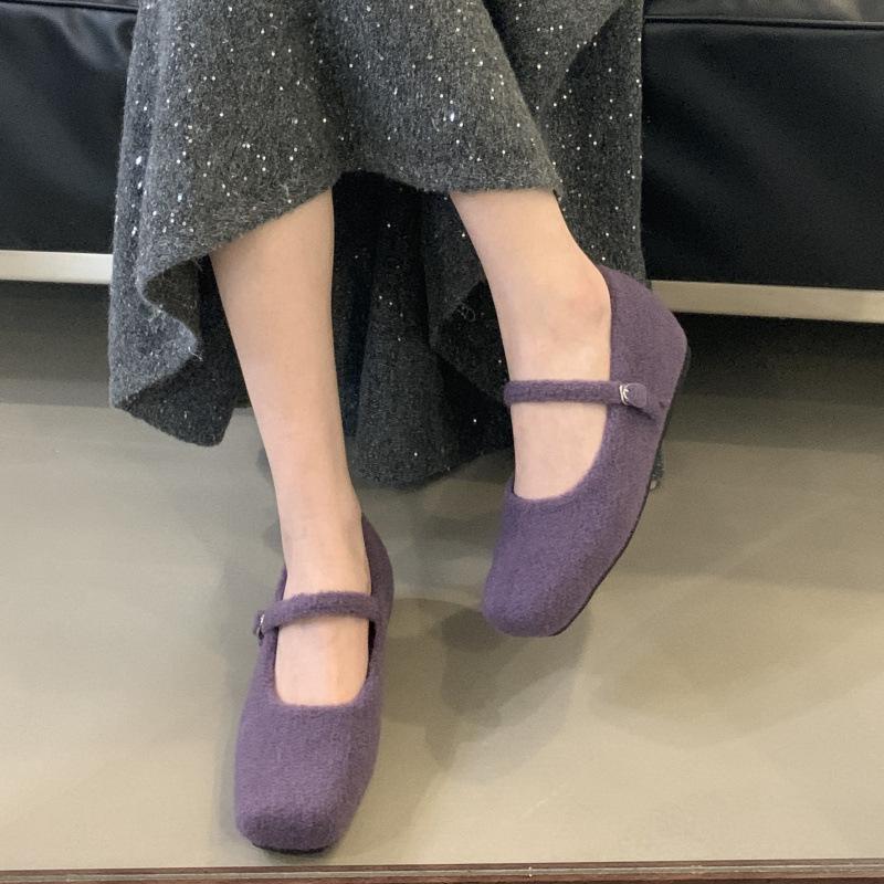 

Туфли на плоской подошве, вечерние туфли 2025 весна, осень и зима, туфли Mao Mao, женская обувь на мягкой подошве, удобные туфли Doudou 39