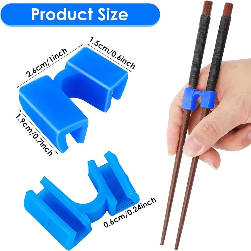 Pack of 6 Reusable Chopsticks Helpers Training Adults Kids Non-Slip Chopstick Hinges Connector Portable Practice Chopsticks Aids