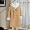 Womens Winter Wool Blend Coat Longline Double-Breasted Casual Chic Office Wear