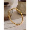 Yhpup 58mm Waterproof Stainless Steel Metal Round Shape Bangle With Gold Color Powder On the Bracelet Side Edge Jewelry Women