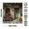 Rustic Stone Door With Ivy And Potted Plants Shower Curtain For Bathroom Decor, Perfect For Adding Vintage Charm