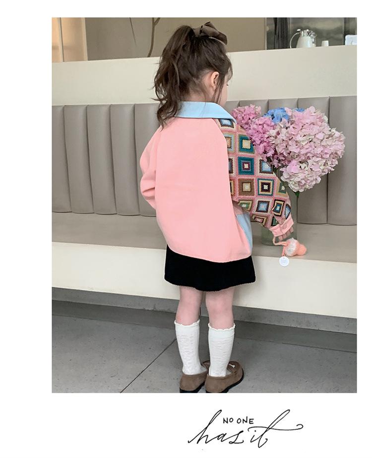 Mädchen Colorblock Jeansjacke - Trendige Frühling & Herbst Oberbekleidung für Kinder 2025