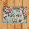 Vintage Welcome To My Home Tin Sign 12x8 Inch - Rustic Vintage Metal Wall Decor with Durable Iron Construction, Waterproof Hangi