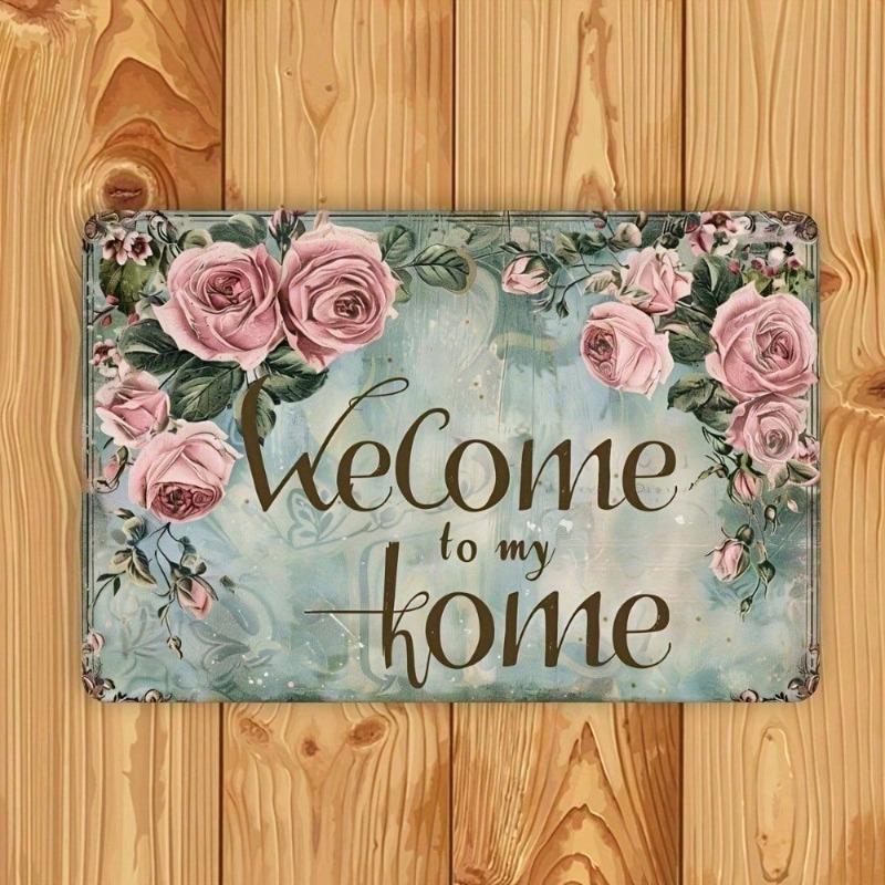 Vintage Welcome to My Home Tin Sign 12x8 Inch - Rustic Vintage Metal Wall Decor with Durable Iron Construction, Waterproof Hangi