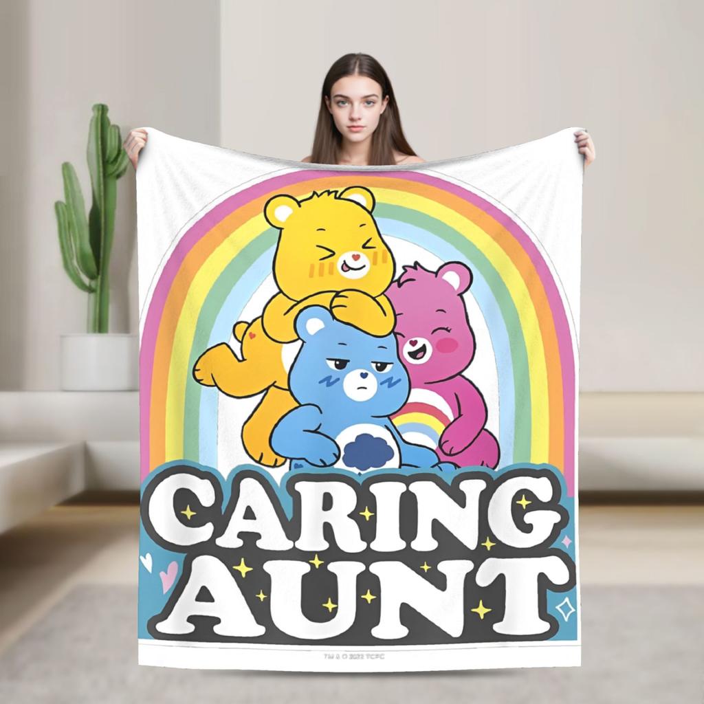 Pile Collage Of Care Bears And Cousins Blanket Flannel  Soft Throw Blankets for Outdoor Travel Bedspread