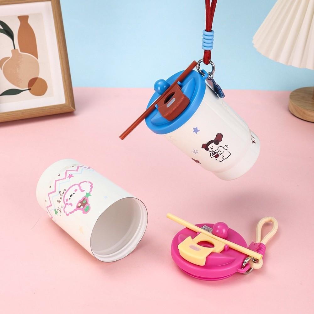 Leak-Proof Double Drink Insulated Cup Cartoon Coffee Cup Durable Vacuum Straw Cup  Office
