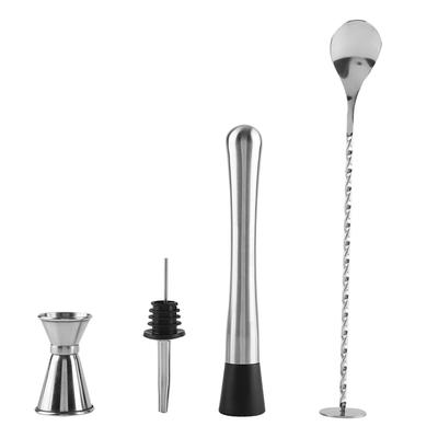 4 Stück/Set Langlebiges Edelstahl Trink-Cocktail-Mischwerkzeug-Set für Heimbar-Party(ZU)