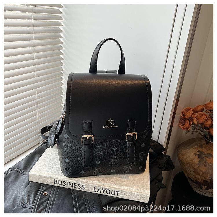 2025 New Niche Design Cartoon Animal Printing High Value Large Capacity Women's Backpack Tote Bag