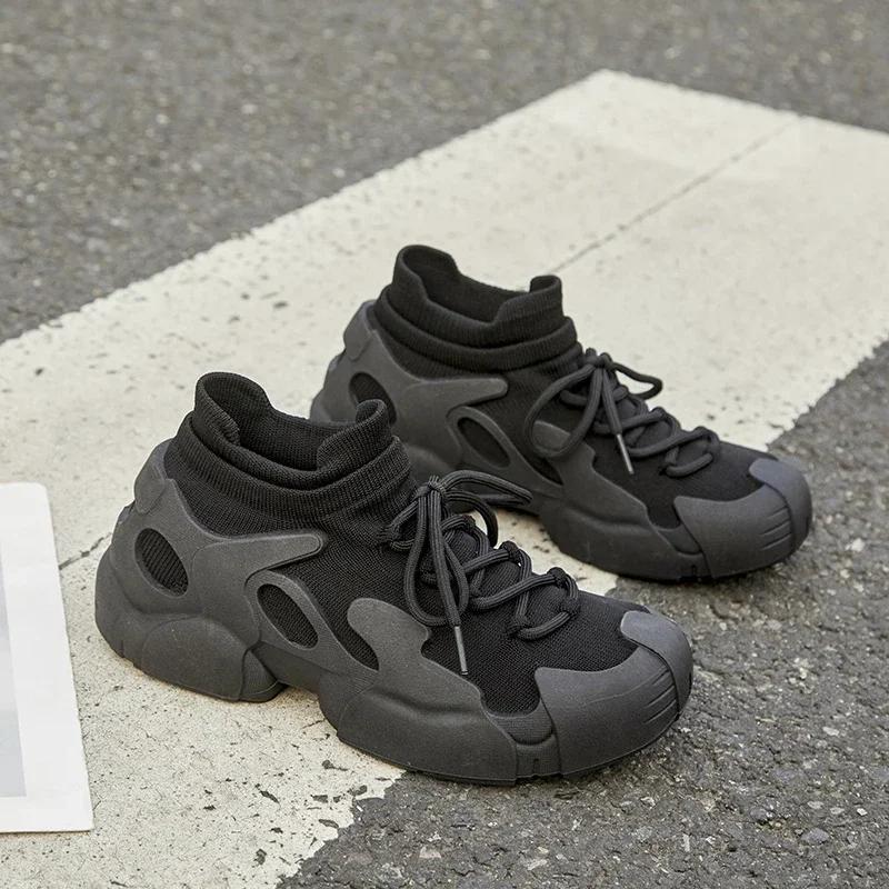 2024 Neue Damen-Freizeit-Sportschuhe Atmungsaktive Colorblock-Stricksocken-Schuhe Damen-Sportschuhe Zapatos Mujer