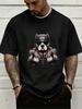 Unisexs Oversized Crew Neck Tee Muscular Pitbull Gym Dumbbell Tattoo Print Soft Cotton Fitness Street Short Sleeve Daily Casual Top