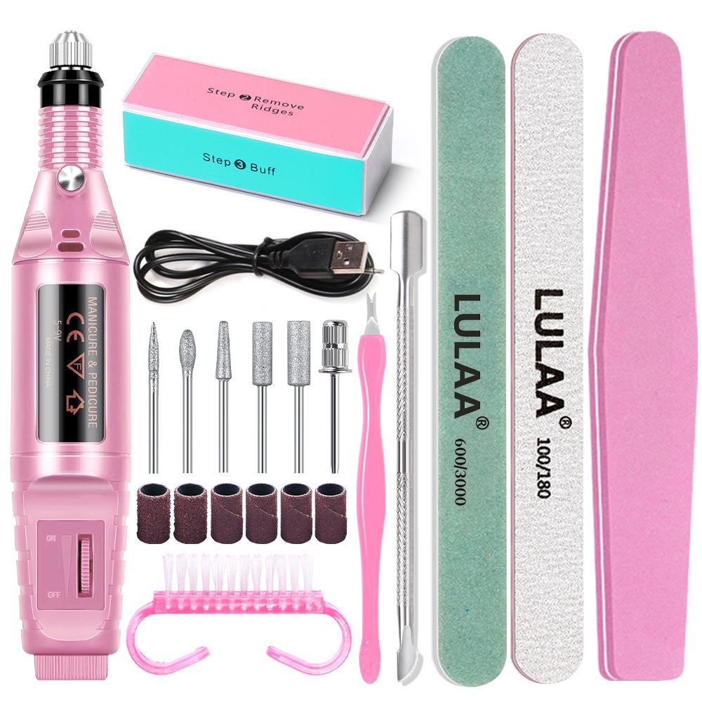 Electric Nail Drill Machine Set Portable Nail File Equipment Strong Nail Polishing Tool USB Manicure Electric With nail Tools