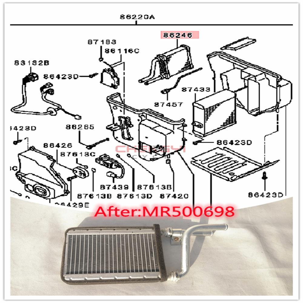 

AC Evaporator Box Heating Water Tank For Pajero Montero V73W V77W V93W V97W MR500659 MR500698 After MR500698