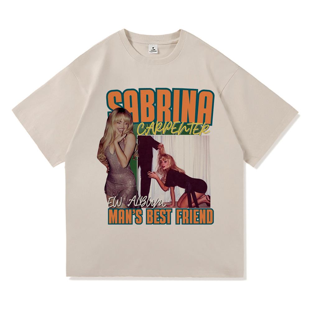 Sabrina Carpenter Man's Best Friend TShirt 2025 Album Men Women Clothing Harajuku Manchild High Quality Tops Cotton TShirts