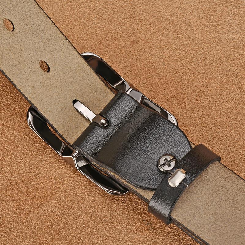 Retro Men'S Pin Buckle Pure Cowhide Belt Irregular Personalized Button Head Simple Trend
