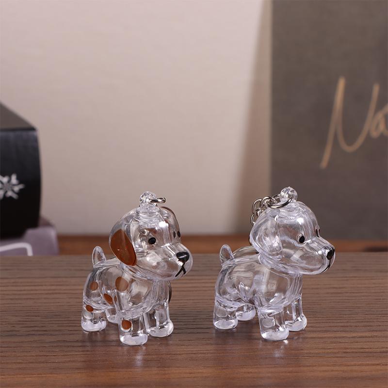 Cute Transparent Dog Hair Storage Cute Pendant Keychain Bag Pendant Couple Car Key Chains Jewelry Souvenir Collection Gift