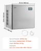 Commercial Ice Maker Machine - Head, 204 kg/Day Stainless Steel Ice Machine with Scheduled Ice-Making, Self-Cleaning, Adjustable Thickness, Ideal for