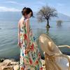 Sanya Seaside Resort Beach Dress Women's New Summer Printed Suspender Dress Hainan Tourism Photo Long Dress