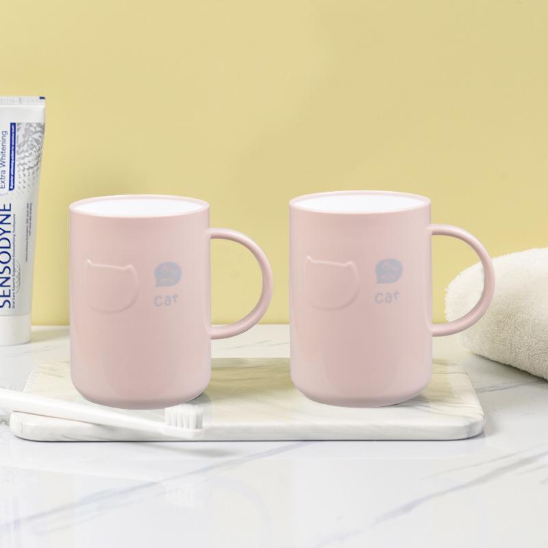 Kreskówkowa para, szczoteczka do zębów i kubek do płukania ust z uchwytem - Pogrubiony, uroczy i trwały