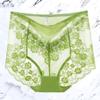 Plus Size M-3XL Big Women Floral Transparent Lace Panties Sexy High Waist Underwear Hollow Out  Solid Color Perspective Lingerie