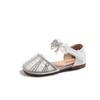Girls Half Sandals Sweet Ins Trendy Kids Beach Shoes Mesh Lace Bow 2025 New Girls Princess Shoes Summer Dance Pu Leather Shoes