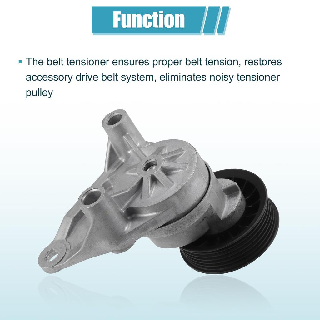 Uxcell 1 Satz Keilriemenspanner/Umlenkrollen-Baugruppe, Ersatz für Chevrolet Avalanche Silberfarben Schwarz