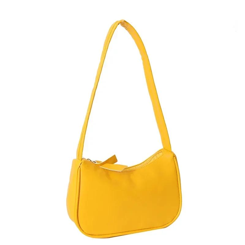 Soft PU Leather Women Shoulder Bags Casual Solid Color Small Top-Handle Handbags Ladies Fashion Shoulder Bags