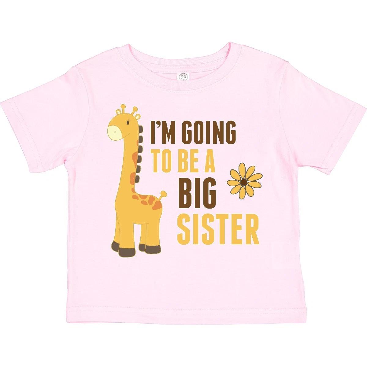 Inktastic I m Going To Be A Big Sister Giraffe Toddler kids boys T-Shirt Children Sis Girl 140