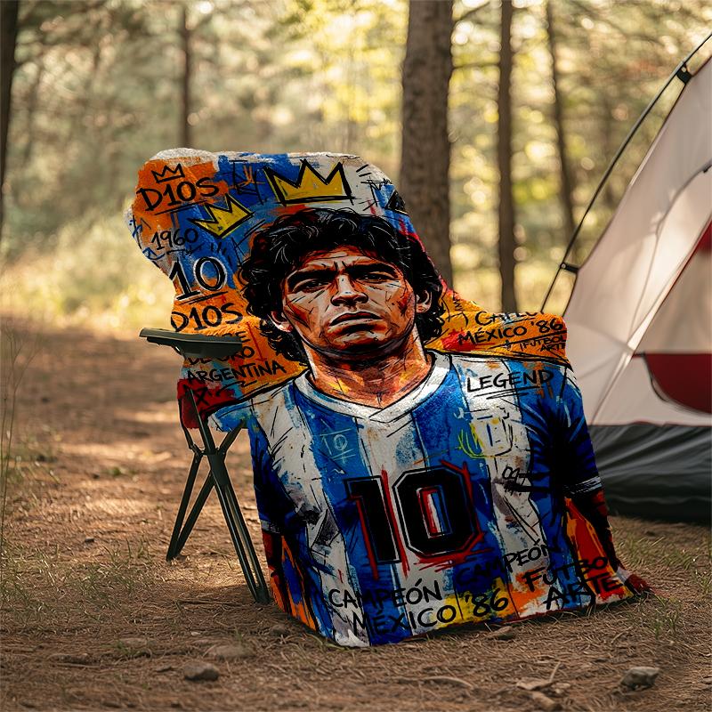 Diego Maradona Print Flannel Blanket, Soft Warm Lightweight Throw Blanket for living Room,Sofa Bed Camping office