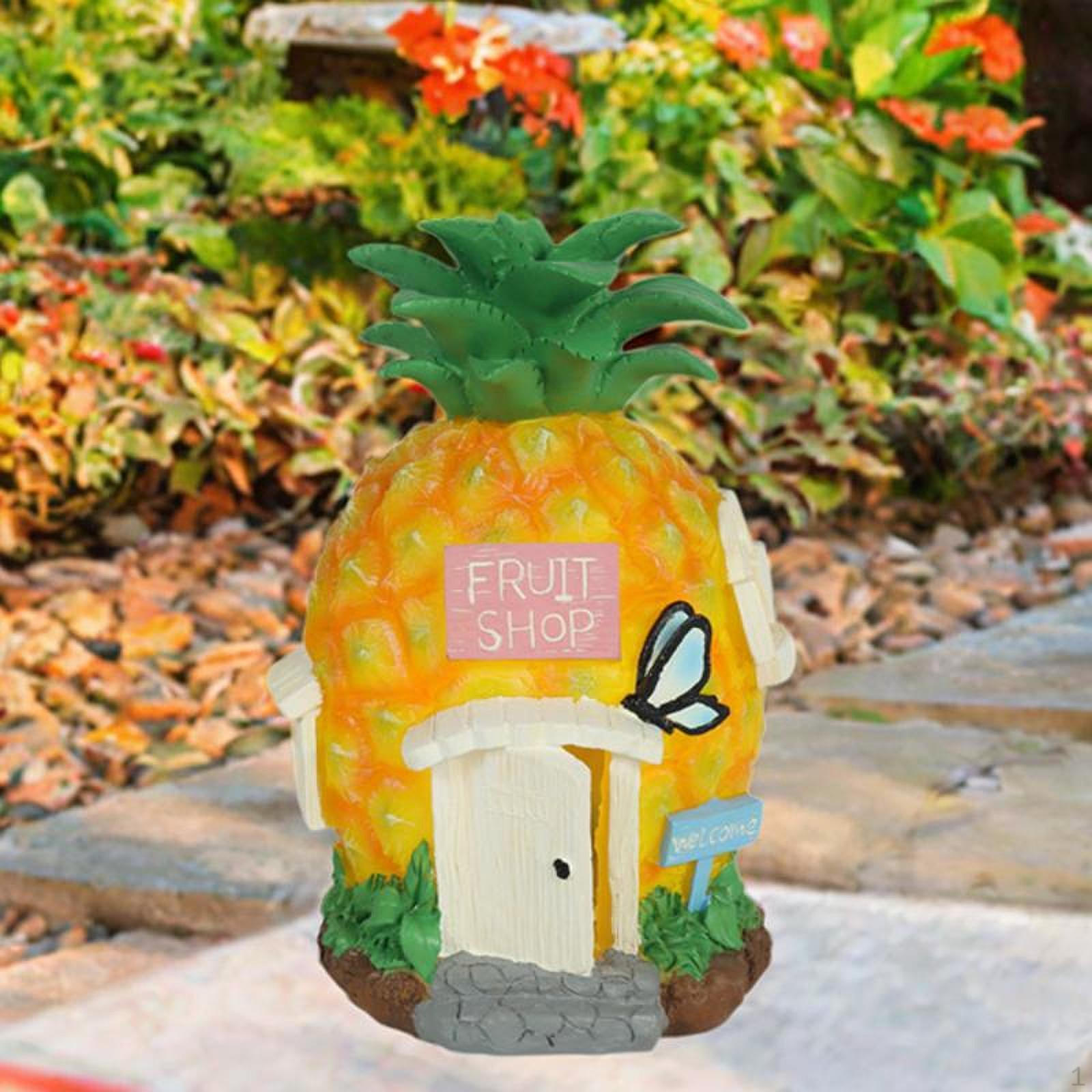 

Солнечный фруктовый светильник, солнечный свет для пути, водонепроницаемая фигурка из смолы, садовый декор Pineapple House