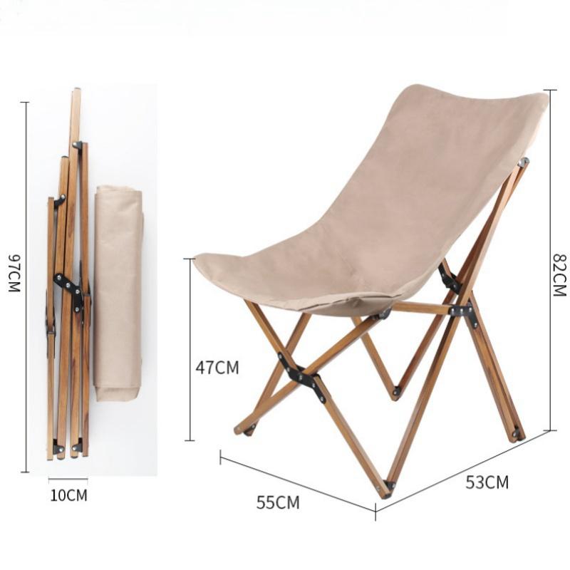 Outdoor Folding Chair Raised Butterfly Chair Detachable Camping Chair Portable Recliner Fishing Picnic Chair Send Storage Bag