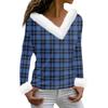 Women's T Shirt Tee Print Shirt Long Sleeve Party Fleece Collar V Neck  Top