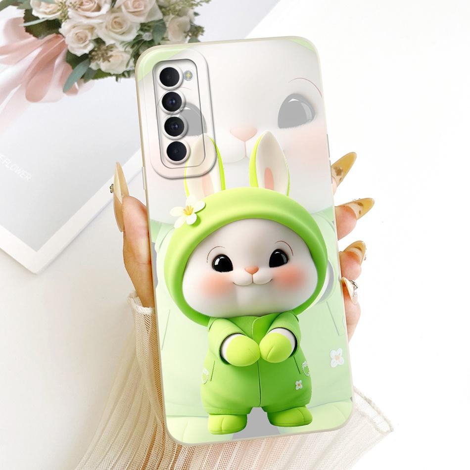 For OPPO Reno4 Pro / Reno4 Cute Cat Flower Cartoon Phone Case For Oppo Reno 4 4Pro 4G Shockproof Soft Silicone Bumpers