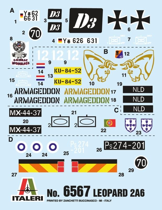 Platz Italeri 1/35 NATO Leopard 2A6 Plastic Model Kit IT6567 (Tank)