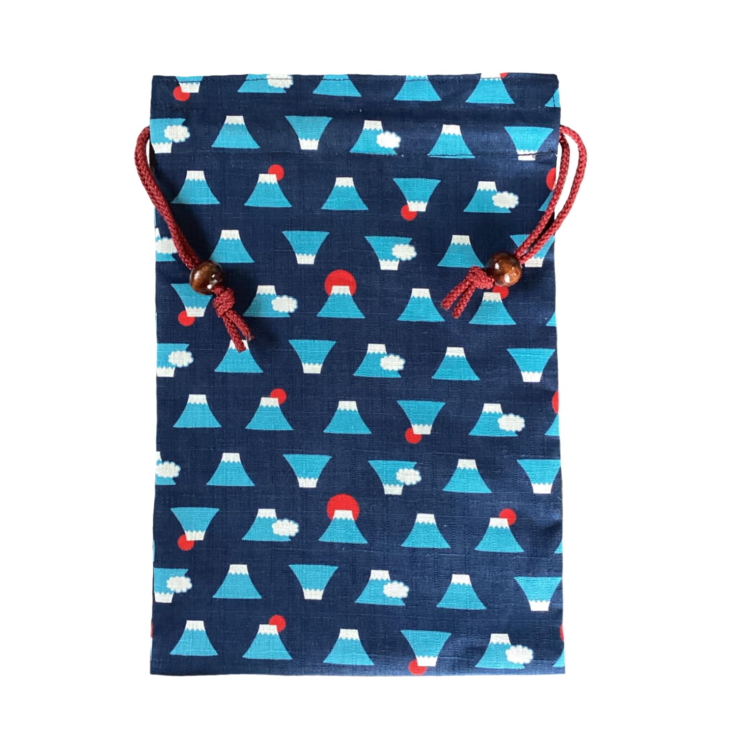 Kyosuke Japan-made Goshuincho case bag drawstring cotton 100 approximately 26.518cm Fujiyama pattern navy Japanese design large pouch travel gift