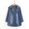 Women Denim Cape Coat Female Jacket Autumn Double Breasted Jackets Lady Windbreaker
