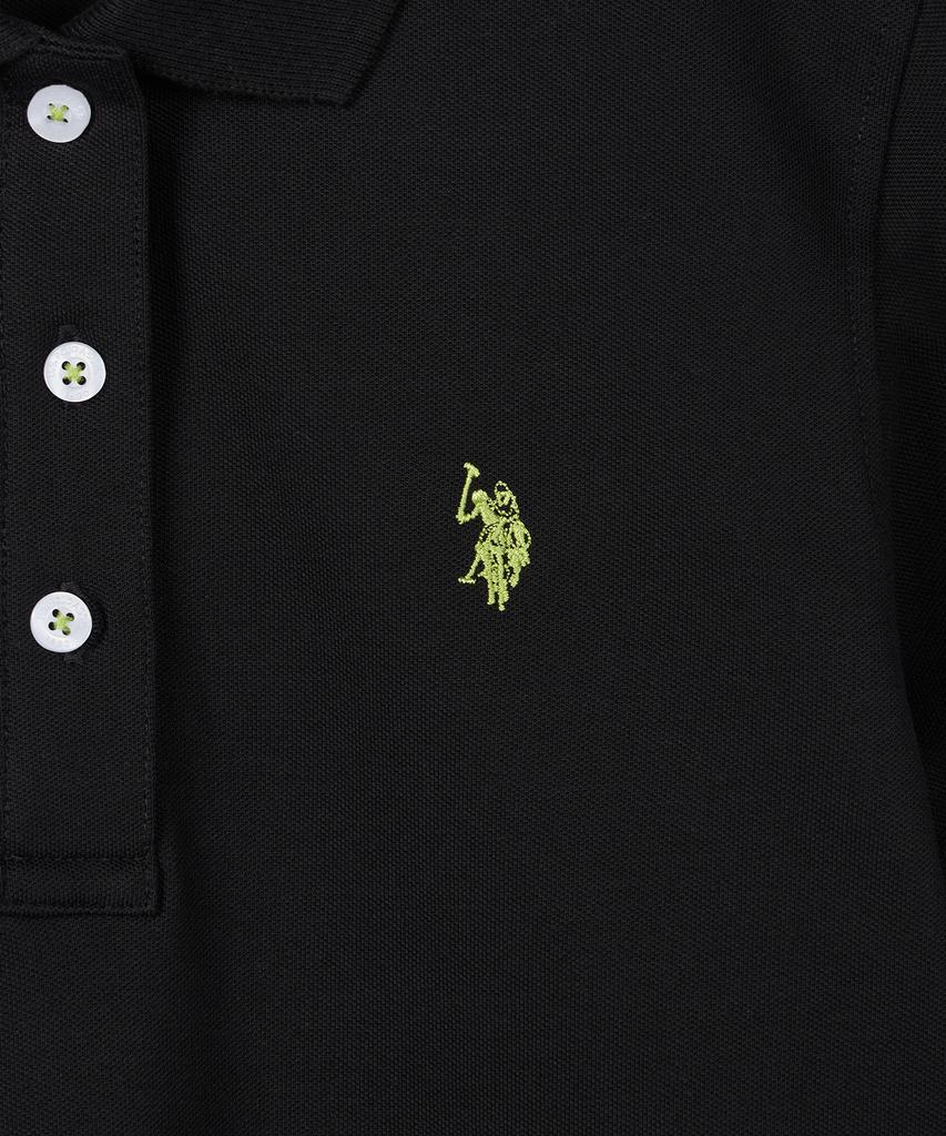 USPOLOASSN Cotton Blend Long Sleeve Collared T-Shirt_Black
