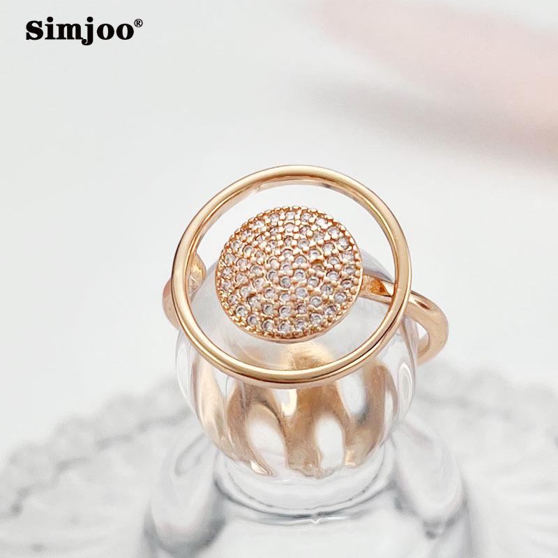 SIMJOO Zirkon-Ring, modischer Temperament-Hohlring, Damenring