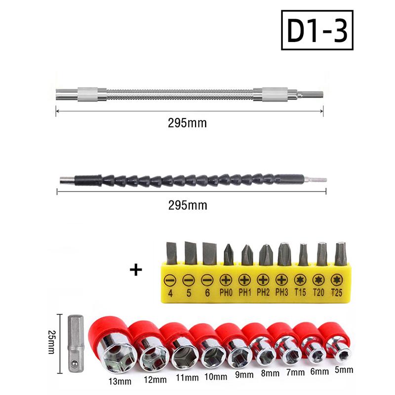 90 Angle Screwdriver Set Socket Holder Adapter Adjustable Bits Drill Bit Screw Driver Tool Hex Bit Socket Slotted Phillips Bits