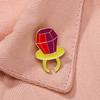 Cartoon diamond ring dripping brooch geometric polygon diamond shape cute clothes decorative spike