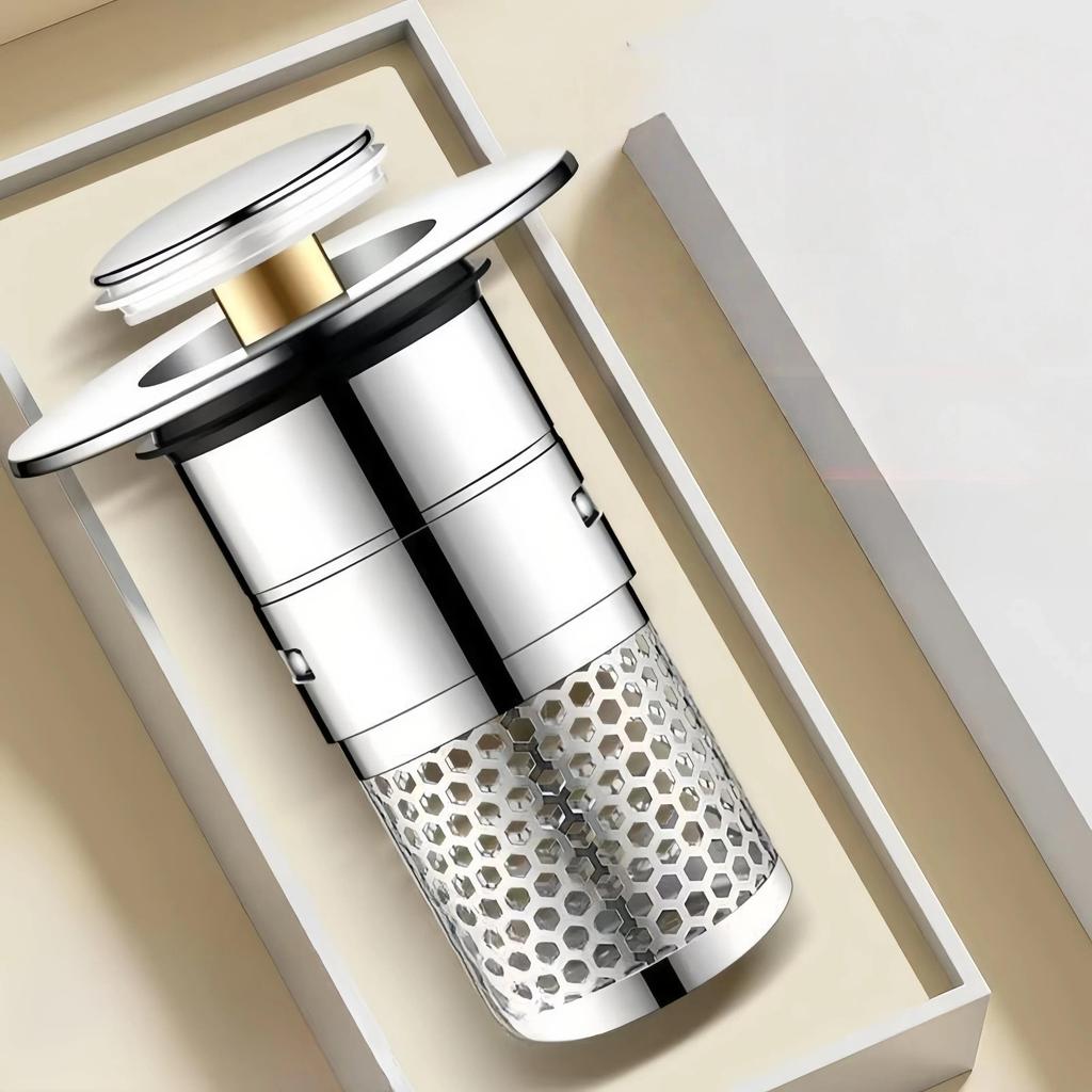 2Pack Universal Bathroom Sink Drain Stoppers Pop-Up Sink Strainer To Prevent Insects And Clogs Pop-Up Filter With Odor Protection Bathroom Accessories