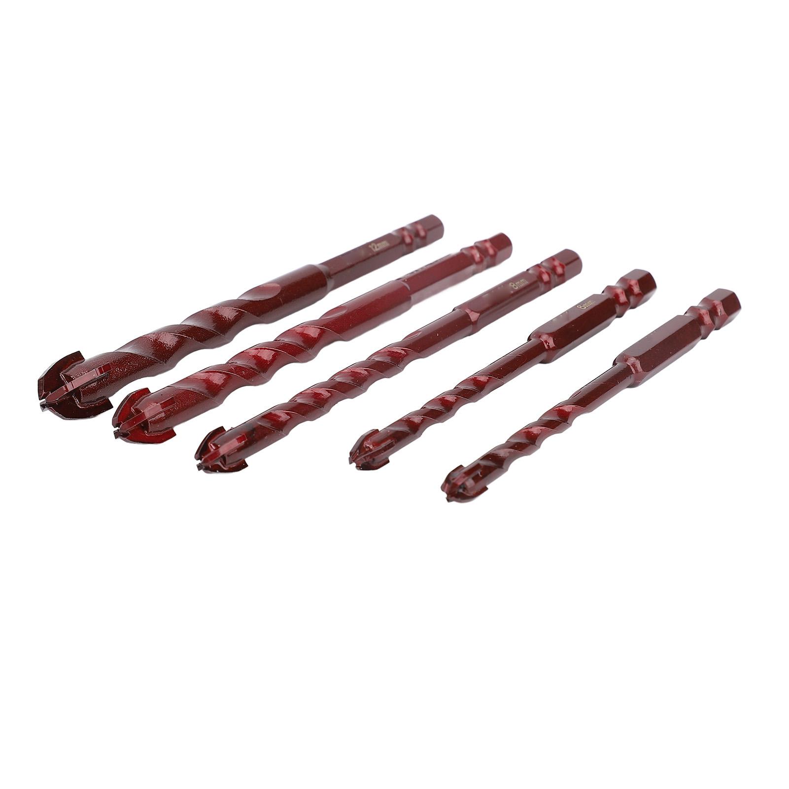 

Набор из 5 сверл по камню с шестигранным хвостовиком 1/4 дюйма 5 6 8 10 12 мм Сверла из сплава вольфрамовой стали для